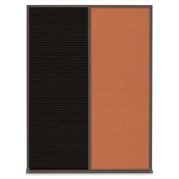 United Visual Products Single Door Radius Corkboard, 36"X36", B UV8002-BLACK-CINNABA